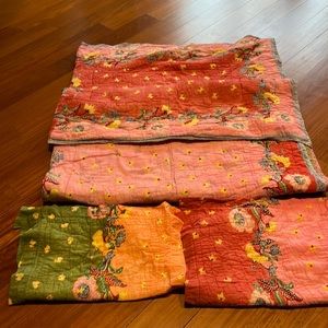 Anthropology Queen quilt with marching shams